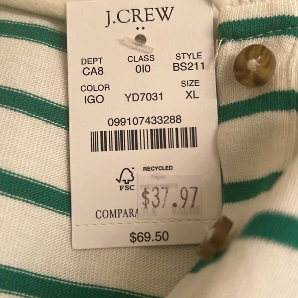 JCrew Striped Ruffle Top - Picture 3 of 3